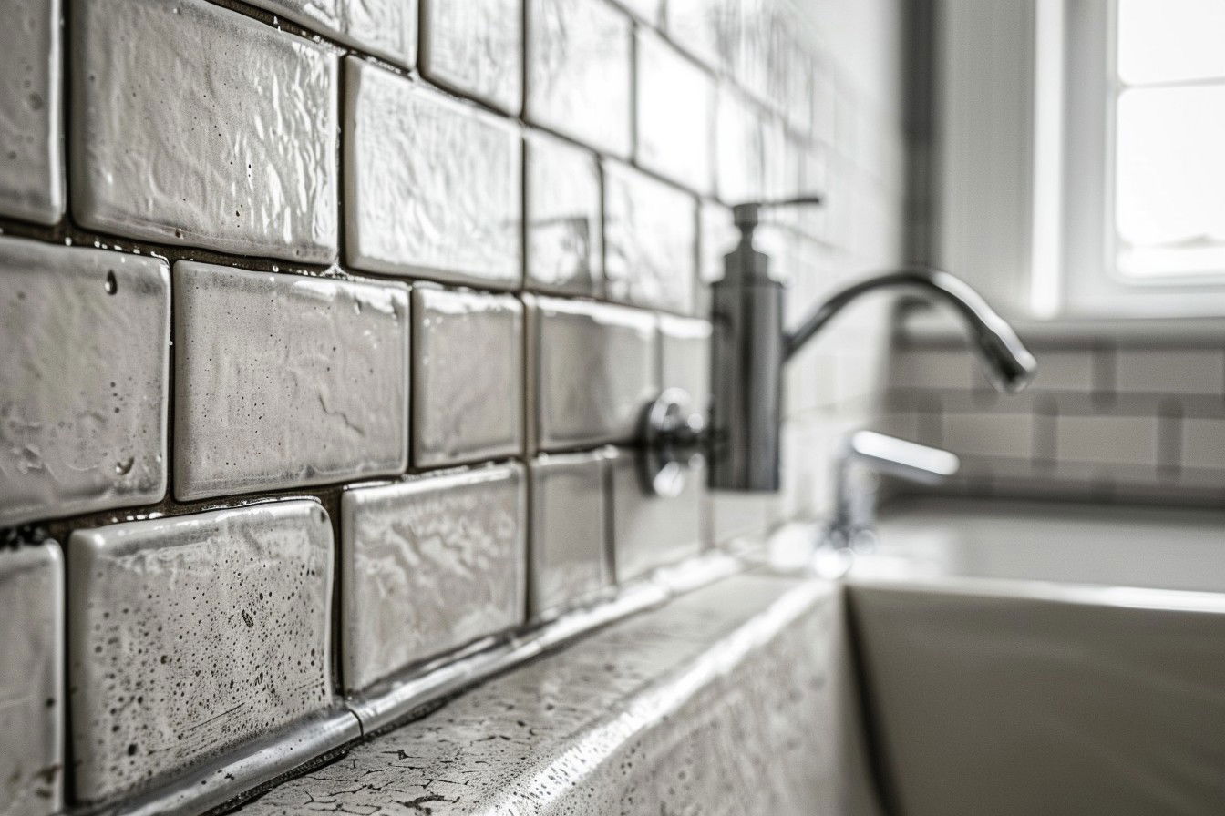 Brownish grout lines